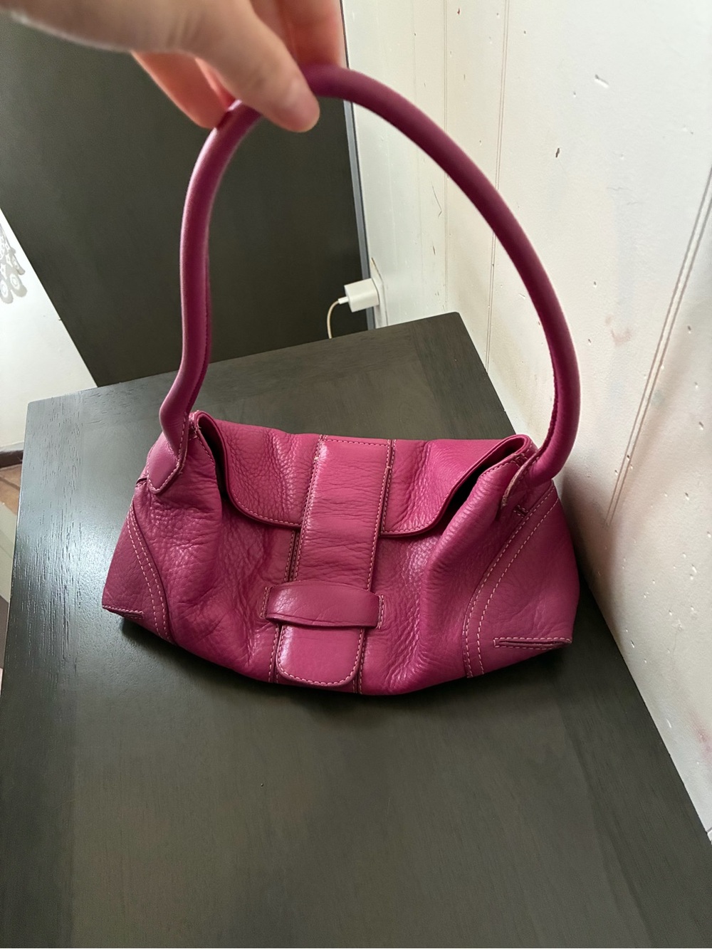 Vintage Y2K Ann Taylor Genuine Leather Pink Shoulder Bag